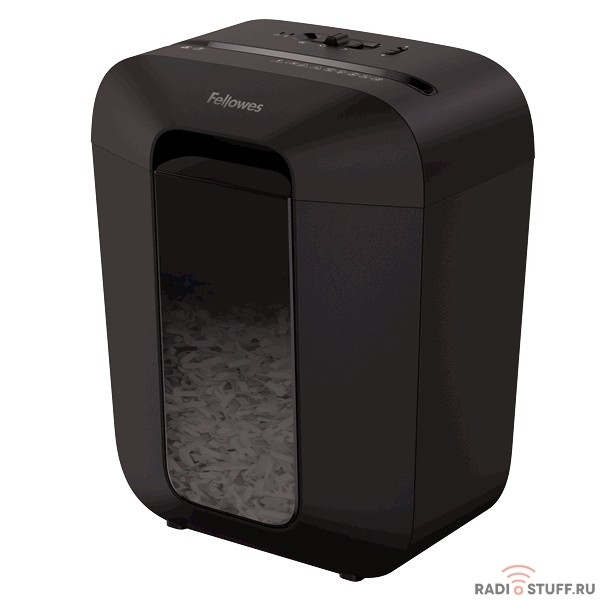 Fellowes Шредер PowerShred LX45 FS-44005(01), черный {DIN P-4,  4х37мм, 8 лст., 17 лтр.,  уничт.: скрепки,скобы,карты}