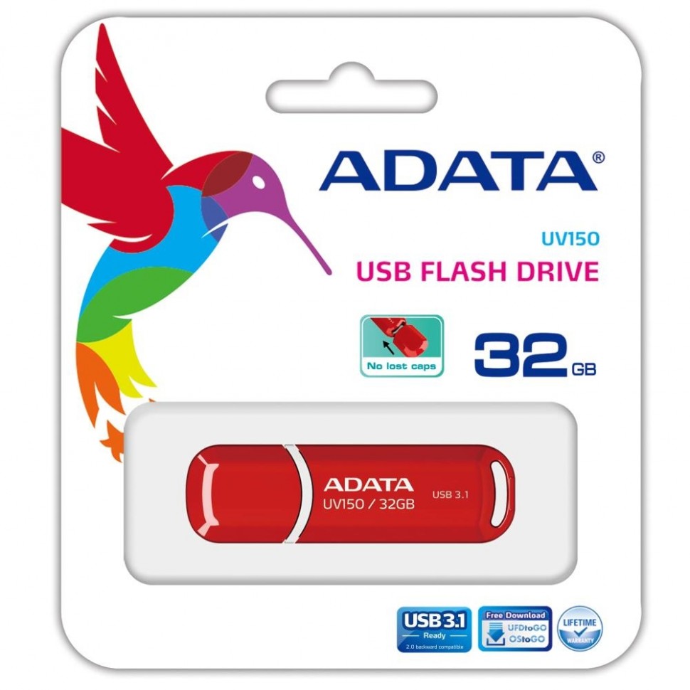 Флэш-накопитель USB3.1 32GB RED AUV150-32G-RRD ADATA