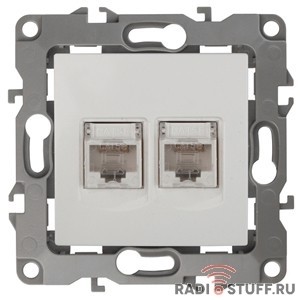 Эра Б0014729 12-3108-01 Розетка информационная двойная 2XRJ45, Эра12, белый